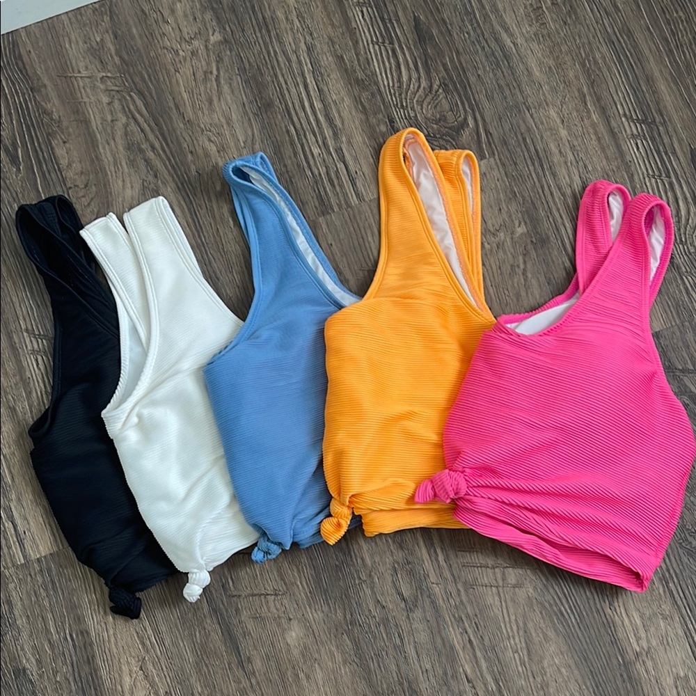 Colorful Ribbed Tank Tops